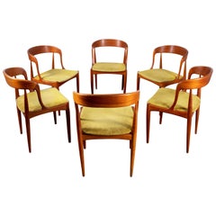 Vintage 1960s Teak Johannes Andersen Dining Chairs for Uldum Denmark, Set of 6