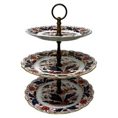 Retro 3-Tier Imari Pattern Porcelain Cake Stand