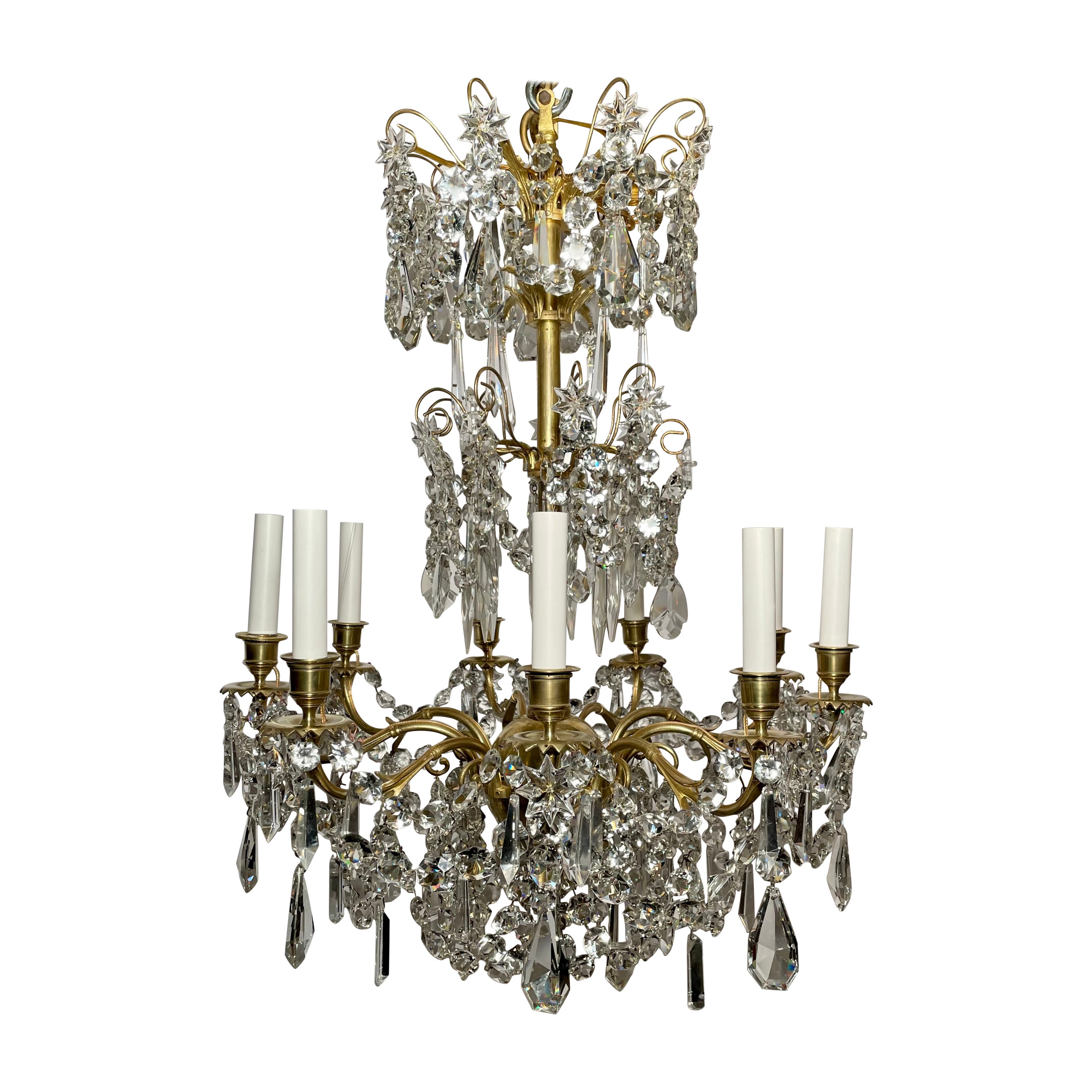 Antique French Crystal Chandelier, circa 1900 For Sale