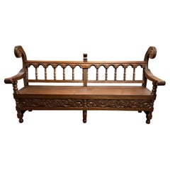 Hand Carved Wooden Church Pew or Bench from Guatemala