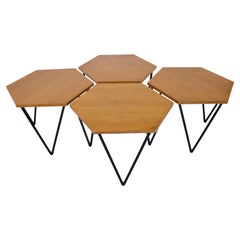 Tables basses ou tables d'appoint italiennes en chêne de Gio Ponti pour I.S.A. Italia, datant d'environ 1950 