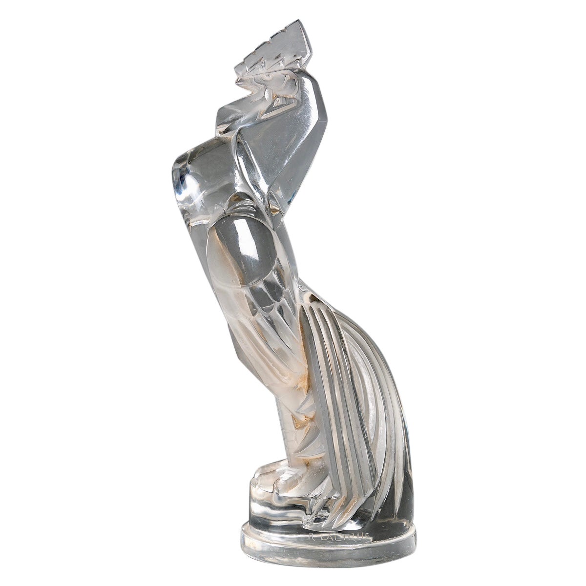1929 René Lalique, Car Mascot Coq Houdan Rooster Glass