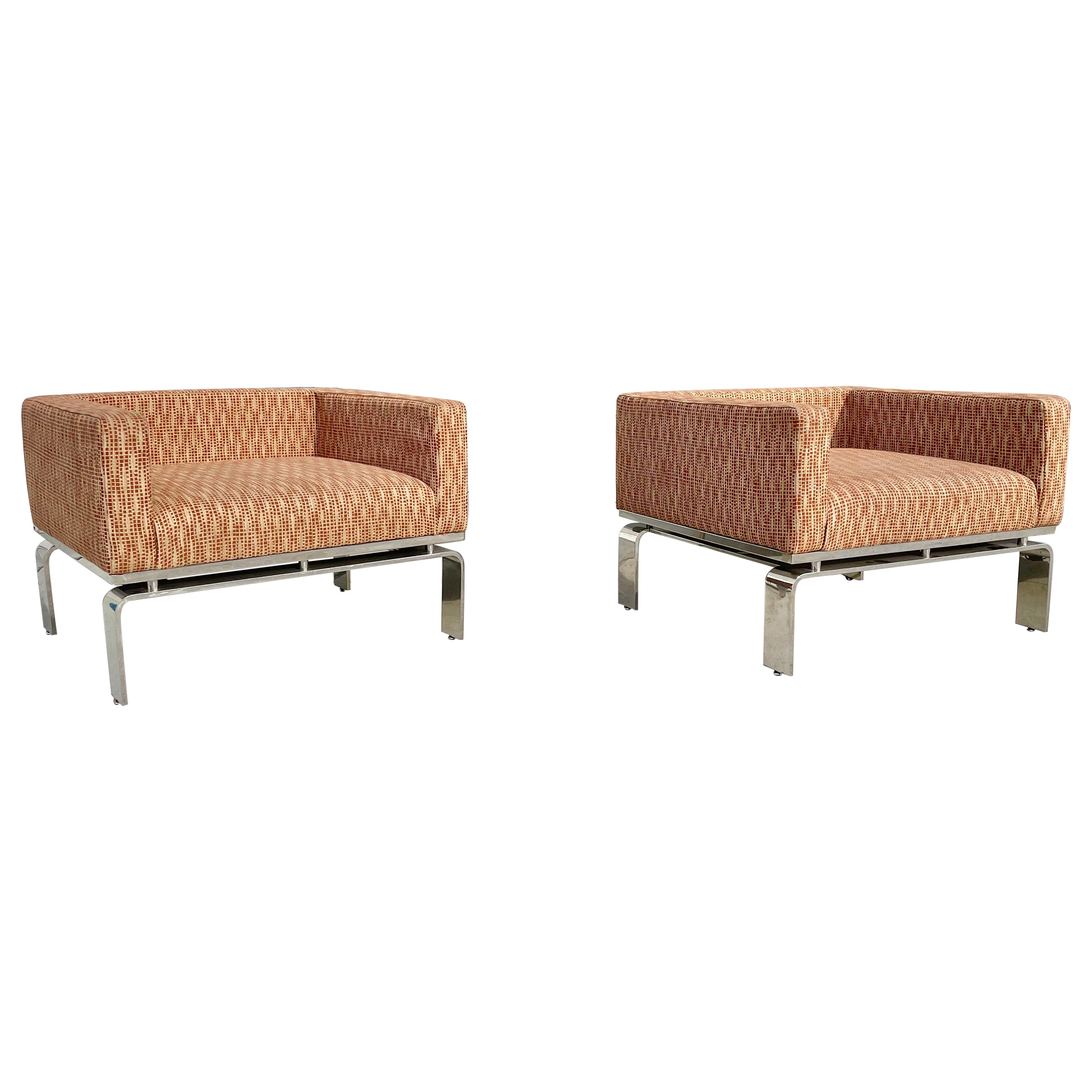 Mid Century Massiv Chrom Lounge Stühle im Angebot