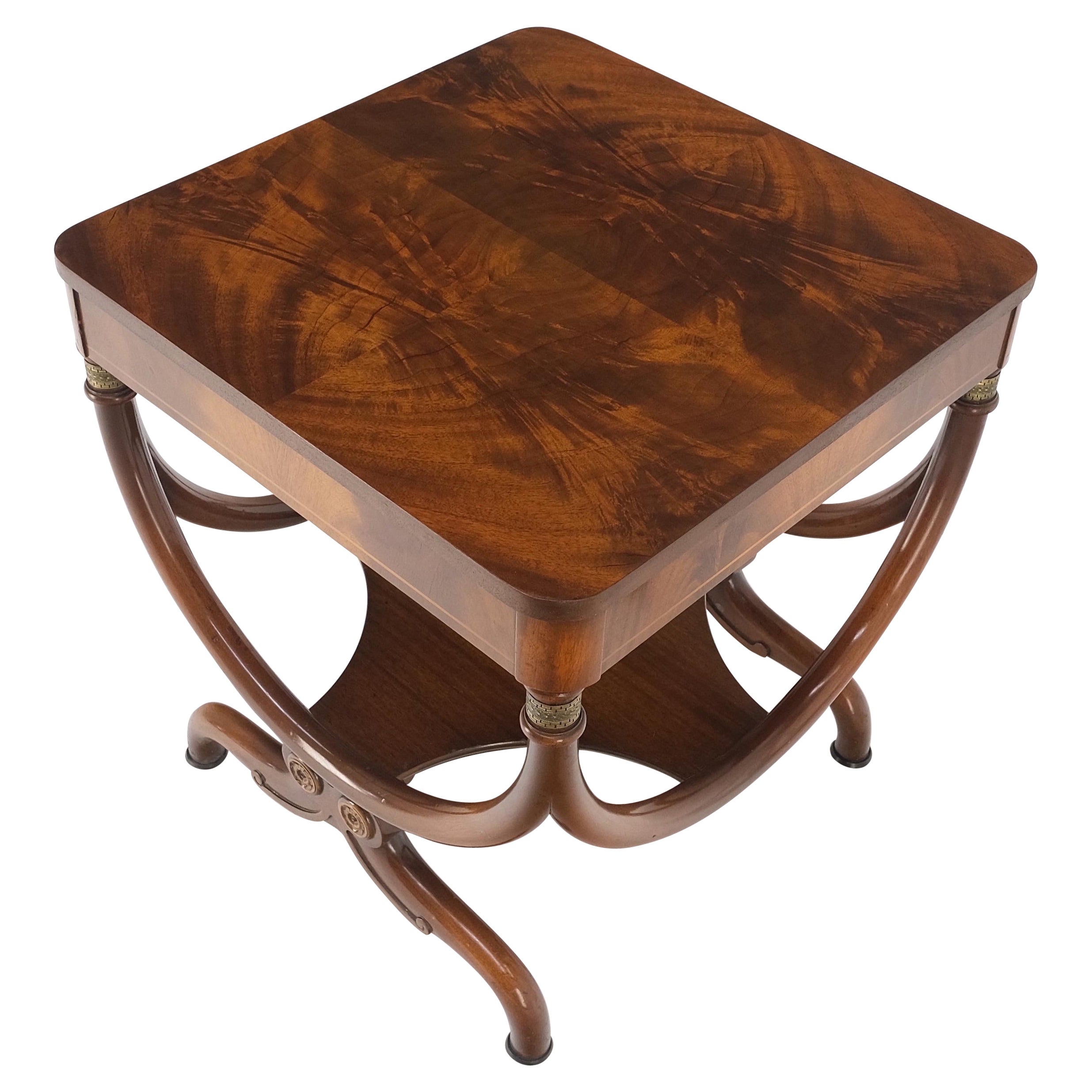 Flame Carved Mahogany Regency Style Lamp Side Table Stand Clean! For Sale