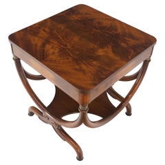 Flame Carved Mahogany Regency Style Lamp Side Table Stand Clean!