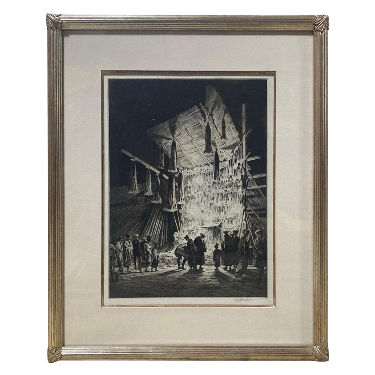 Martin Lewis, edizione limitata e firmata. Etchng Street Booth, Tokyo New Years Eve, 1927 in vendita