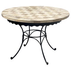 Vintage Checkered Stone Dining Table