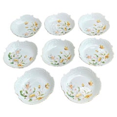 Set of Eight Early 20th C. French Antique Porcelain Bowls