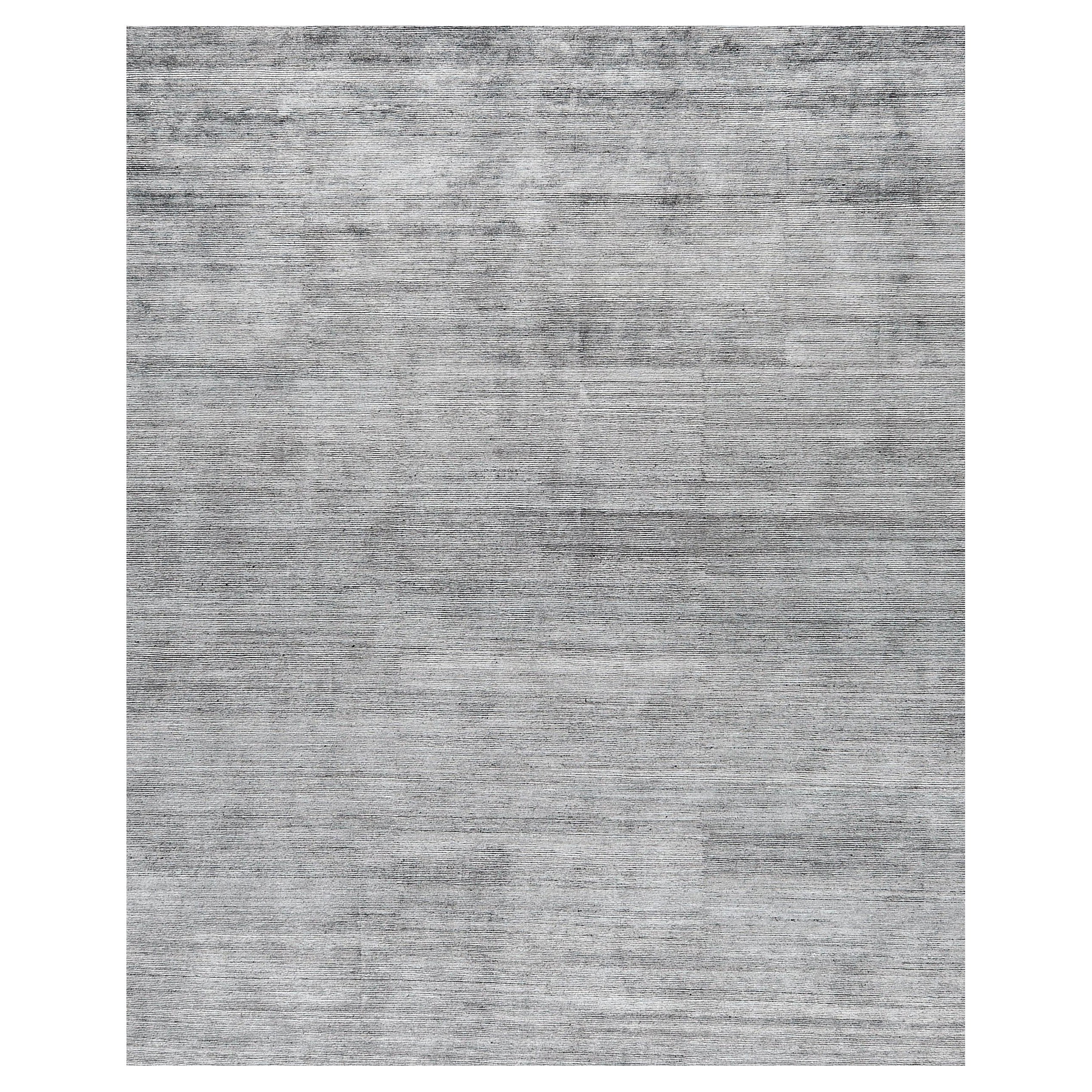 Mehraban Modern Design Bamboo Silk & Wool Ribbed Rug VITA