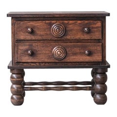 French Oak Low Dresser Drawers by Charles Dudouyt