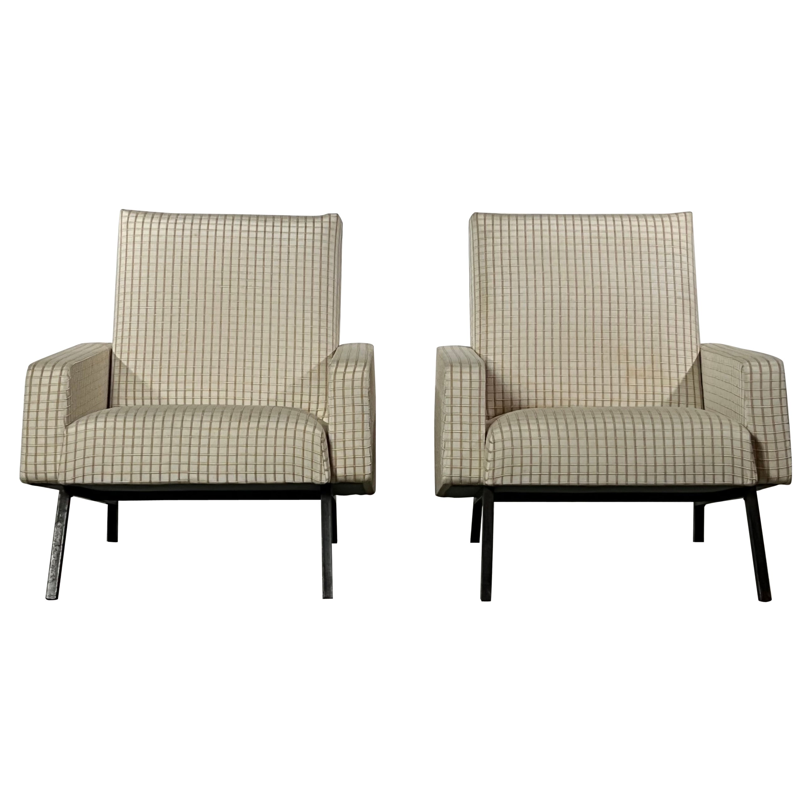 Pair of 1950s Checkered Armchairs
