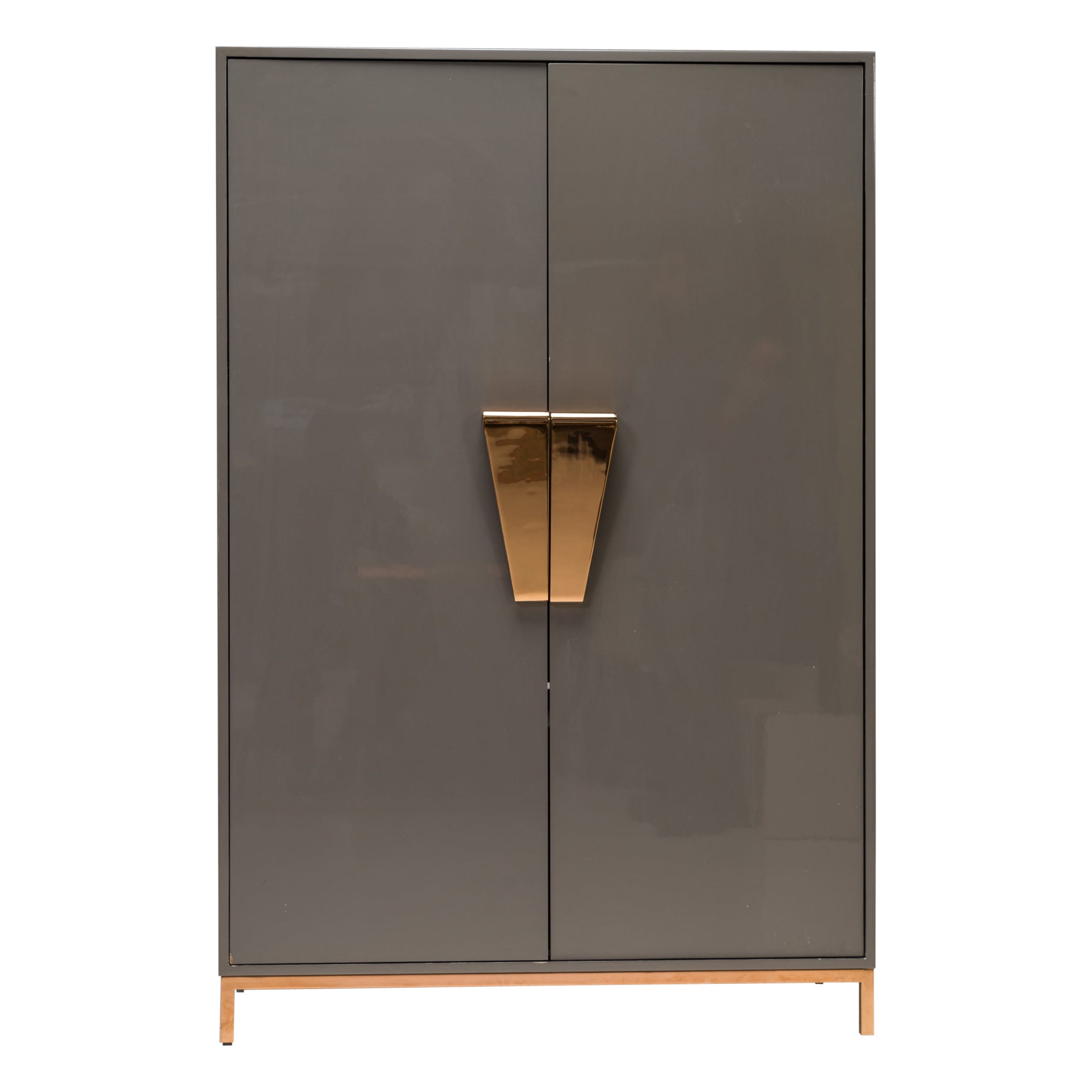 Kelly Hoppen Grey Lacquered Shield Cabinet For Sale