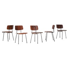 André Cordemeyer for Gispen Set of 5 Dining Chairs Model 1262, 1960s