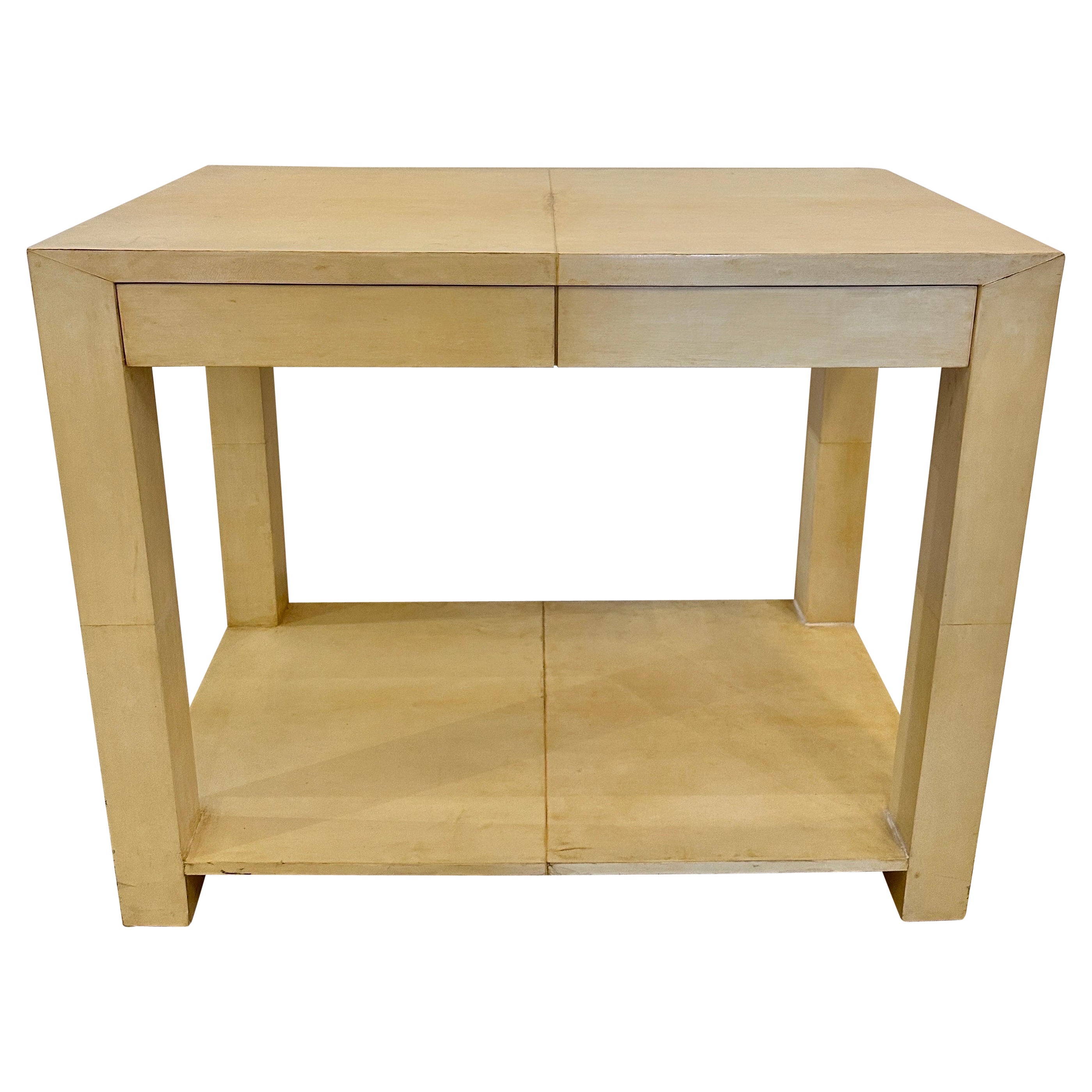 Vellum Clad Table in the Manner of JMF For Sale