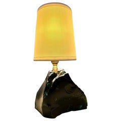Obsidian Emerald Green Glass Table Lamp