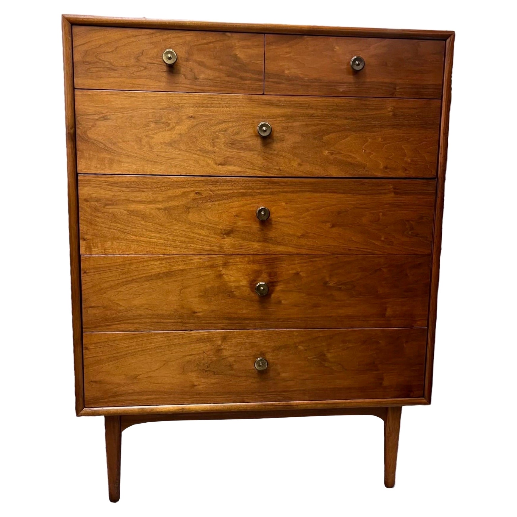Vintage Mid-Century Modern Drexel Declaration Solid Walnut Dresser For Sale