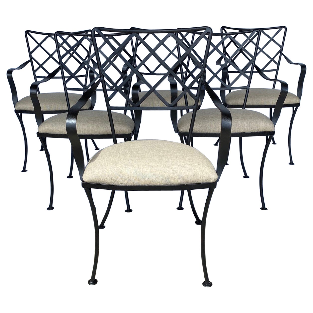 Iron Patio Dining Chairs Set of 6