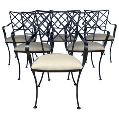 Vintage Iron Patio Dining Chairs Set of 6