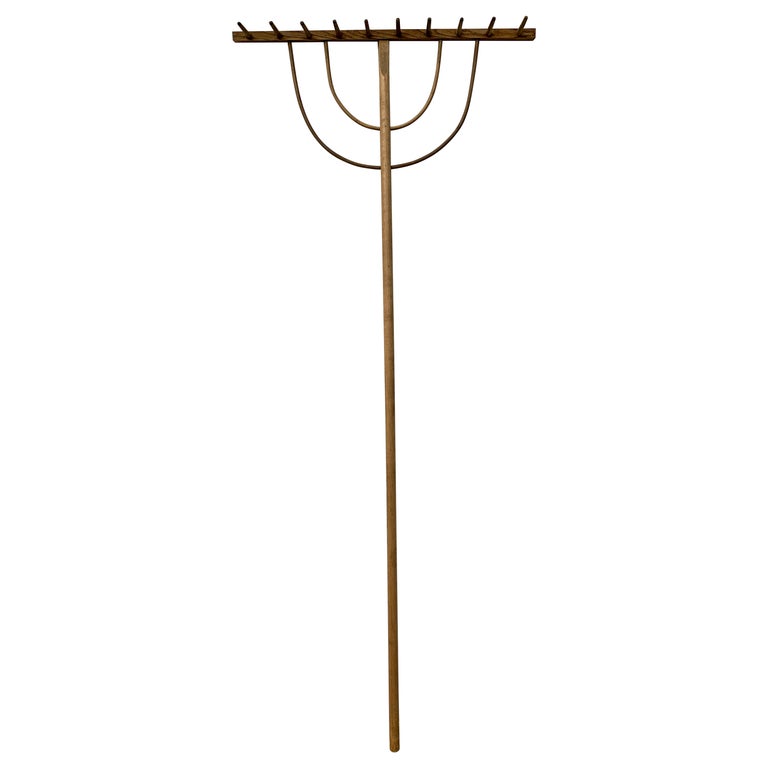 Antique Early 20th Century Hand Made Wooden Hay Rake For Sale at 1stDibs