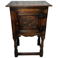 Antique English Oak Jacobean Small Cabinet