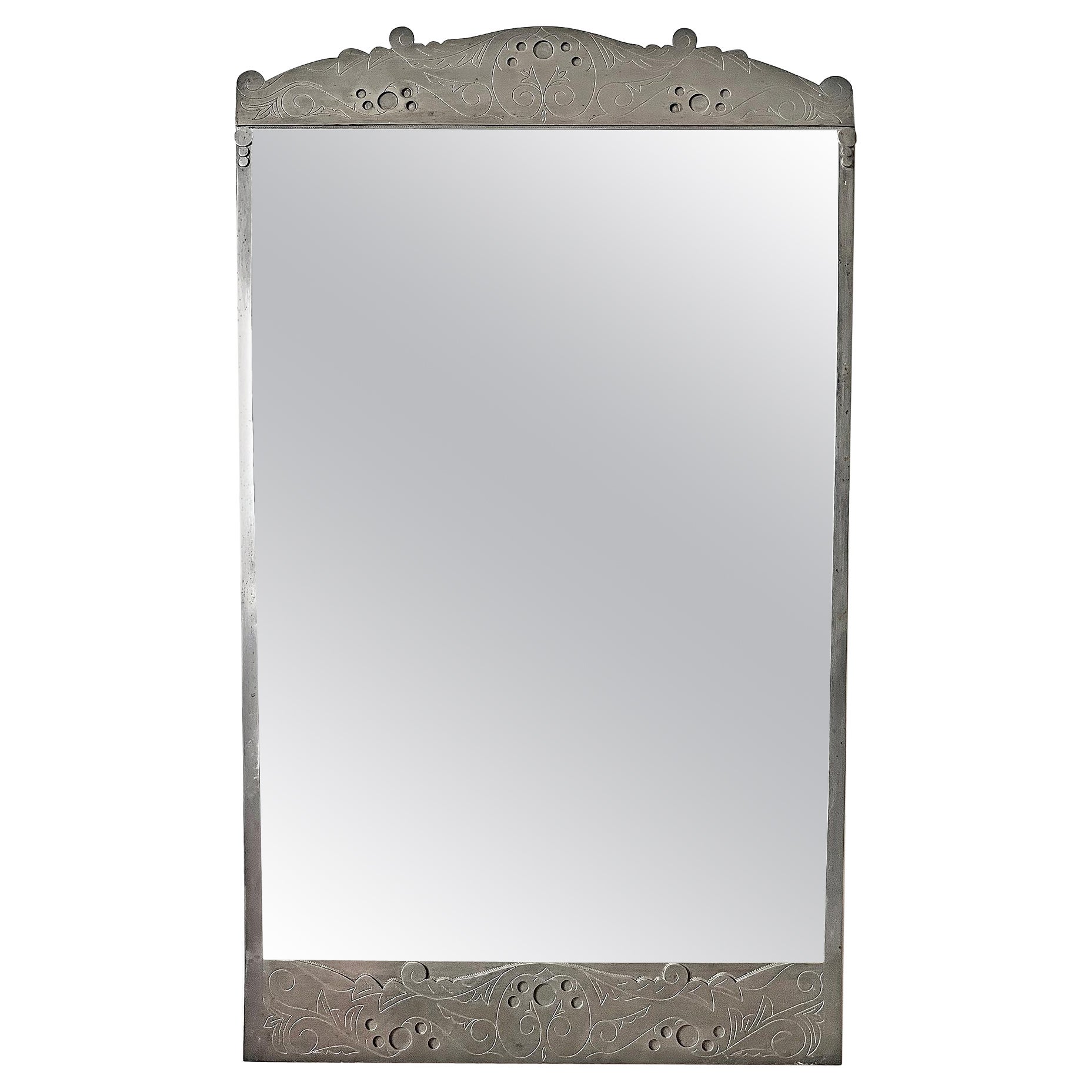 Swedish Modern Wall Mirror in Pewter from CAM, 1929 For Sale