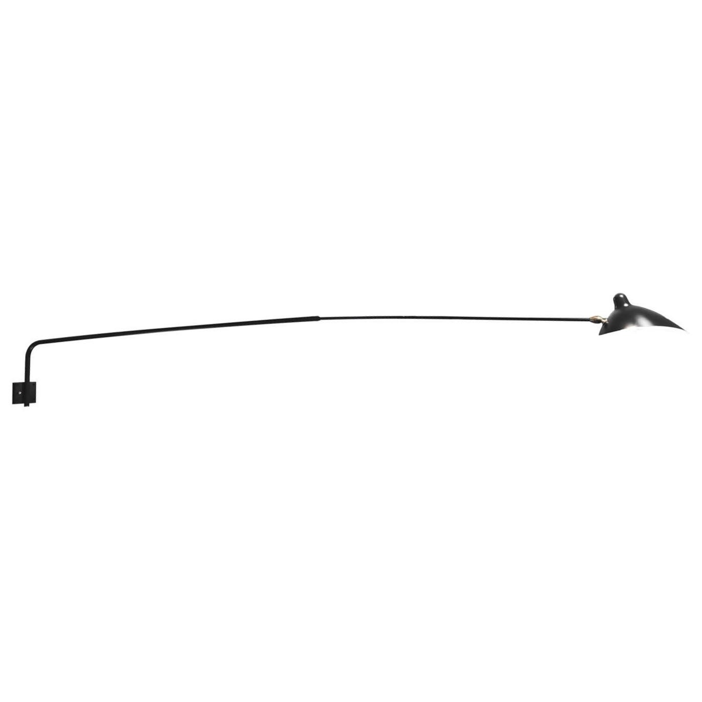 Serge Mouille - Rotating Sconce with 1 Long Arm in Black For Sale