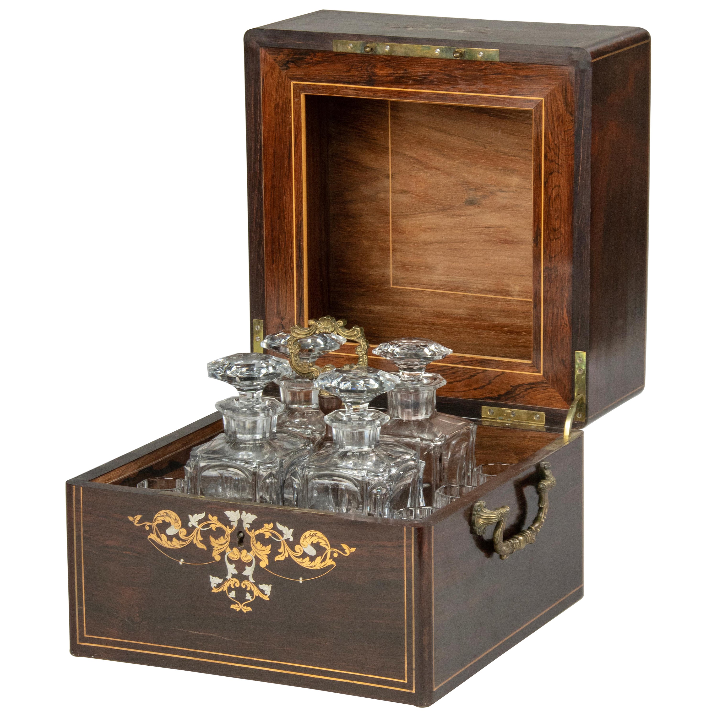 19th Century Napoleon III Crystal Liqueur Cabinet ‘Cave À Liqueur’ For Sale