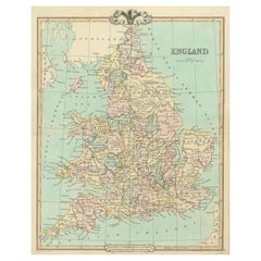 Antique Map of England and Wales, Also Including the Isle of Man