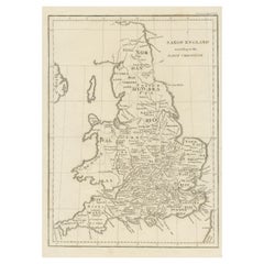 Antique Map of Saxon England according to the Anglo-Saxon Chronicle