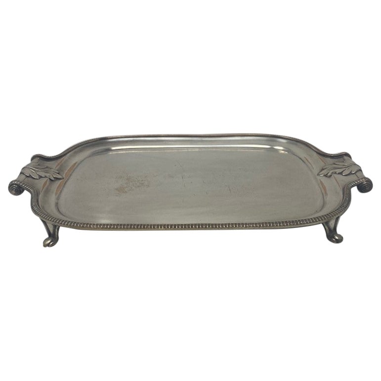 Vintage Silver Plated Menorah Tray with Handles Made in England For Sale