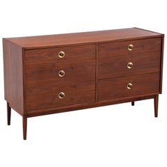 Used Jack Cartwright Founders Furniture Walnut Brass Mid-Century Modern Dresser