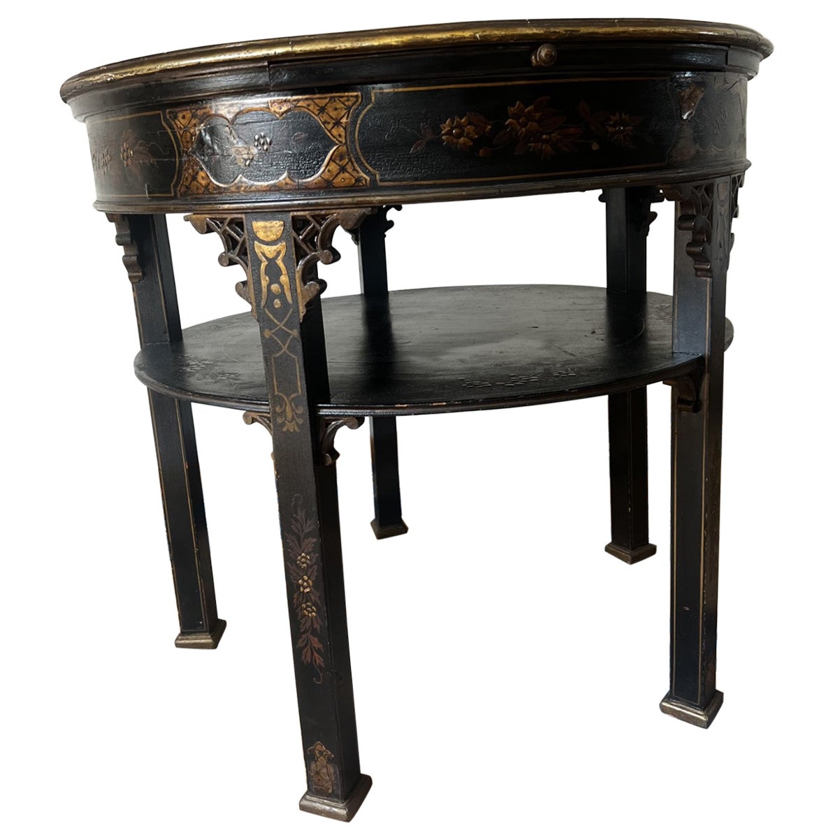 Ancienne table de salon chinoiserie orientale britannique du 19ème siècle en vente