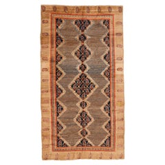 Antique Sarab Camel Hair Rug with Paisleys and Dotted Motifs
