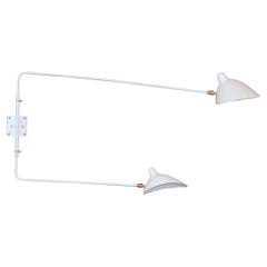 Serge Mouille - Rotating Sconce with 2 Arms in White