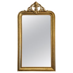 Antique Louis Philippe Period Gilt Mirror with Crest