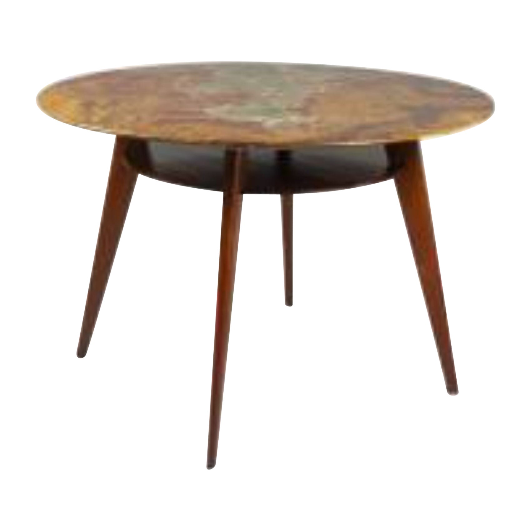 Center Entry Table in Mahogany and Onyx, circa 1950 For Sale