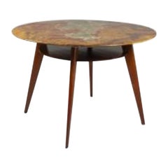 Used Center Entry Table in Mahogany and Onyx, circa 1950