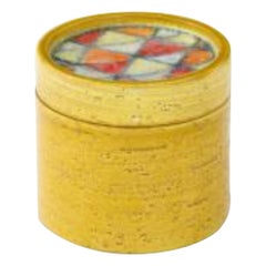 Caja con tapa Bitossi de cerámica esmaltada con mosaico de vidrio fundido, hacia 1960
