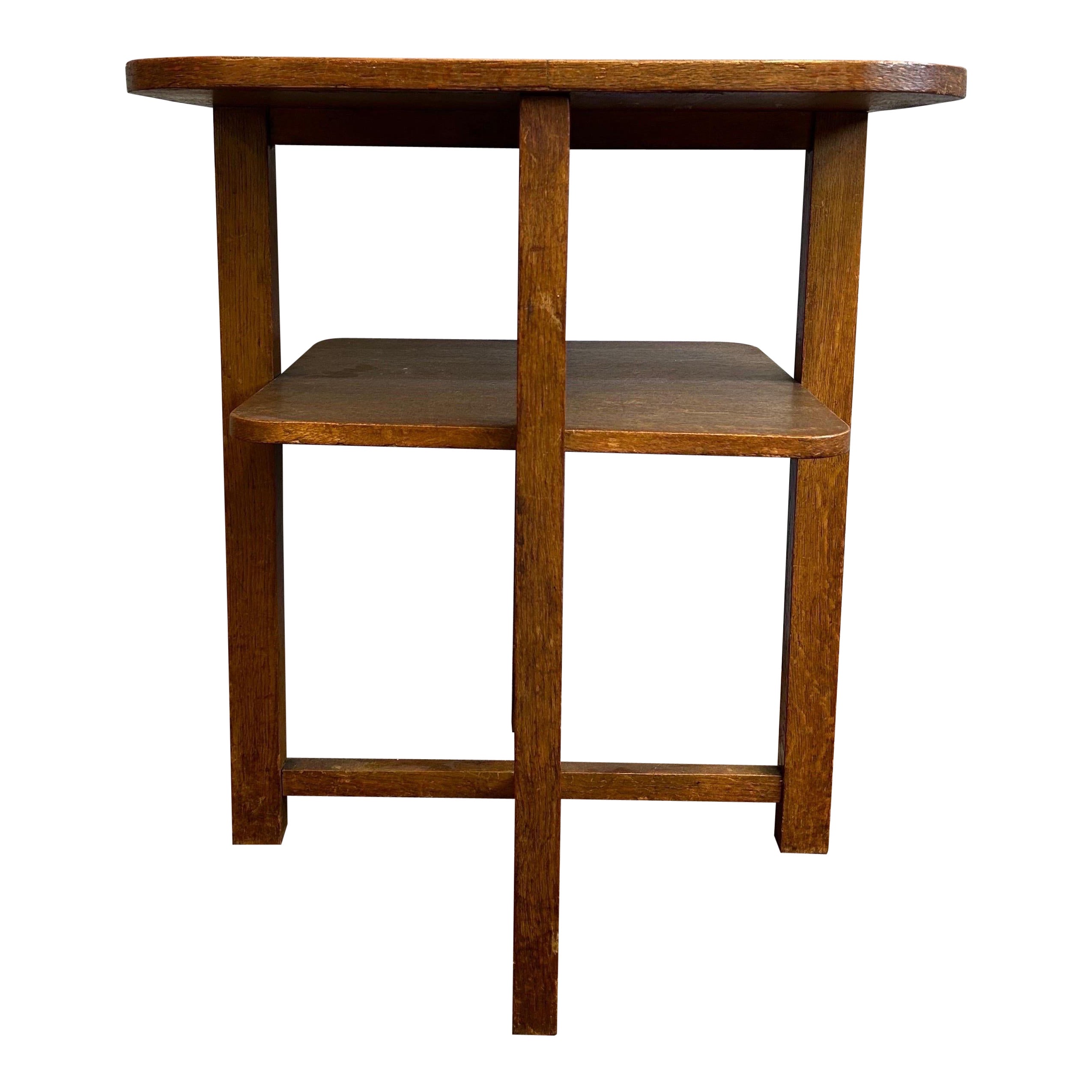 Danish Smoked Oak Side Table, 1960s