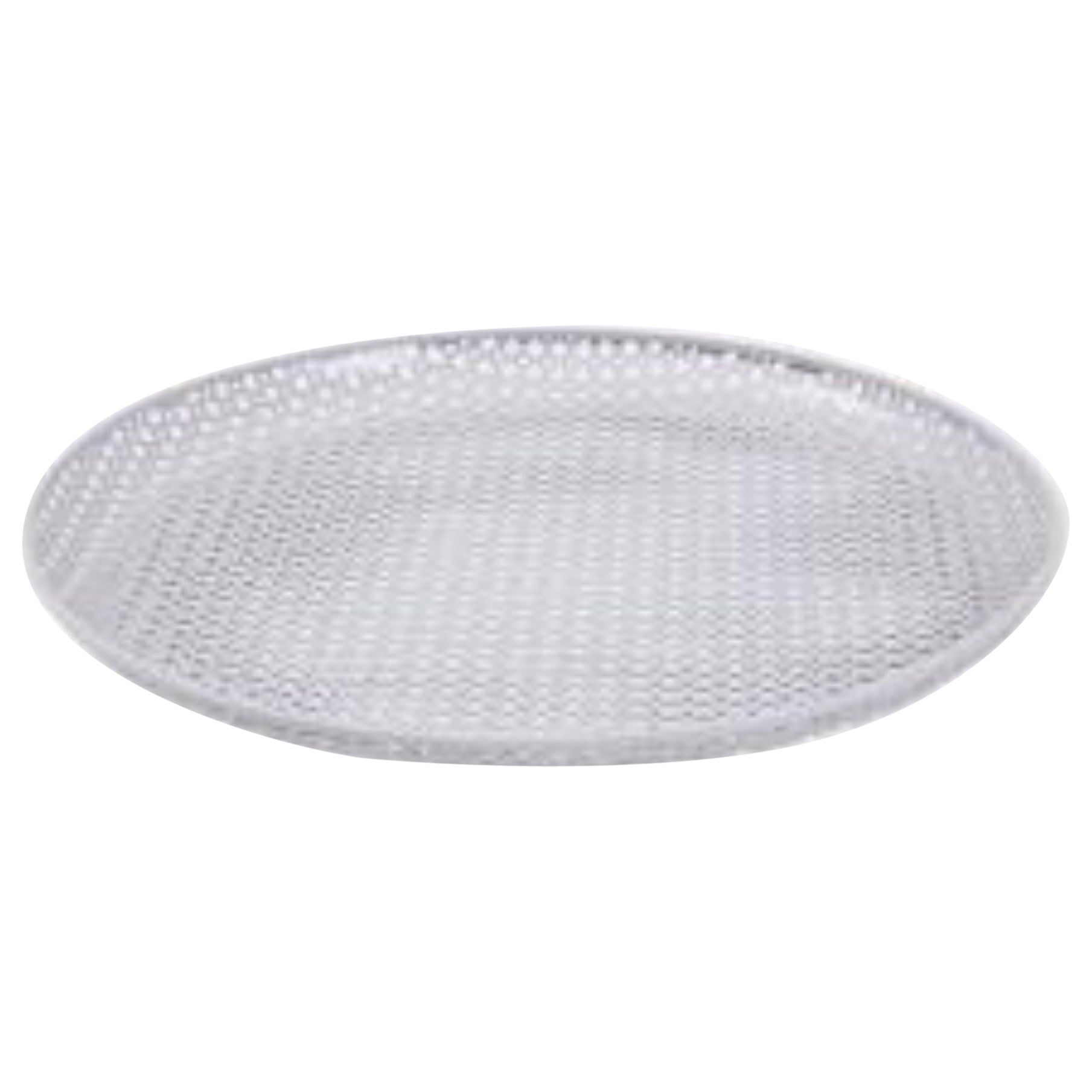 White Round Perforated Metal Tray by Mathieu Mategot, France, c. 1950