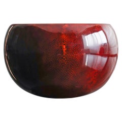 Retro Urushi Red & Black Sami-Nuri Lacquered Shagreen Boshu Bowl by Alexander Lamont