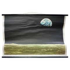 Vintage Mural Rollable Wall Chart Poster Horizon of the Moon and Earth