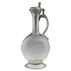 18th Century Glass and Pewter Claret Jug, circa 1780