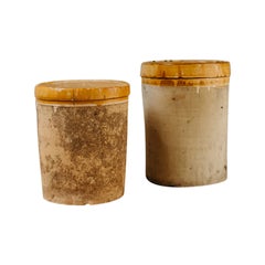 Retro French Glazed Terra Cotta Vases