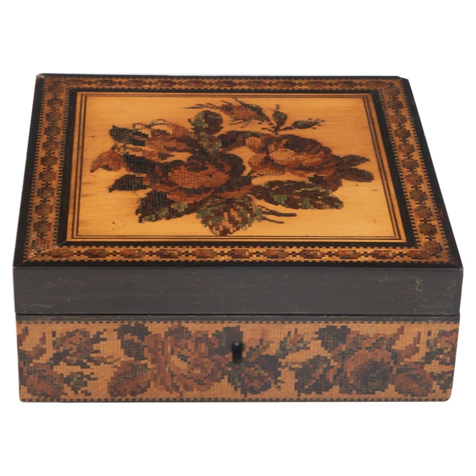 Tunbridge Ware Taschentuchbox Edmund Nye, um 1860 im Angebot