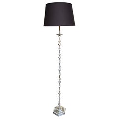 Vintage French 1940s Silver Plated Floor Lamp