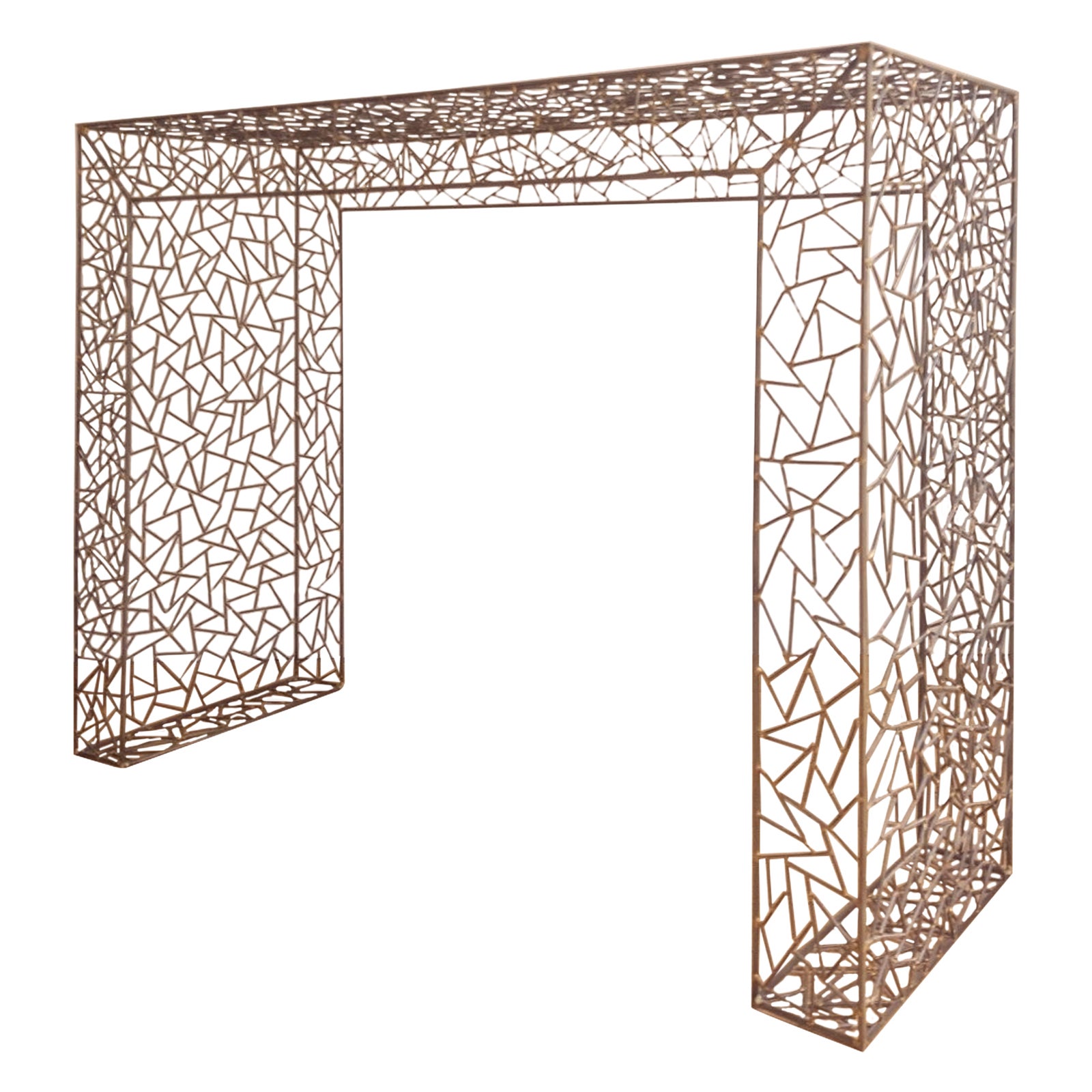 Console Table Inspired by Etorre Stossas in Welded Metal For Sale