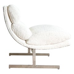 Chaise longue Arc Kipp Stewart Mid Century - Nouvelle tapisserie Shearling