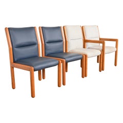 Retro Dunbar Mid-Century Modern Solid Oak Dining Chairs, Set of Four
