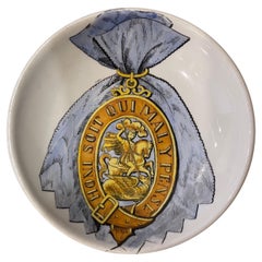 Fornasetti Order of the Garter Ceramic Round Concave Ashtray